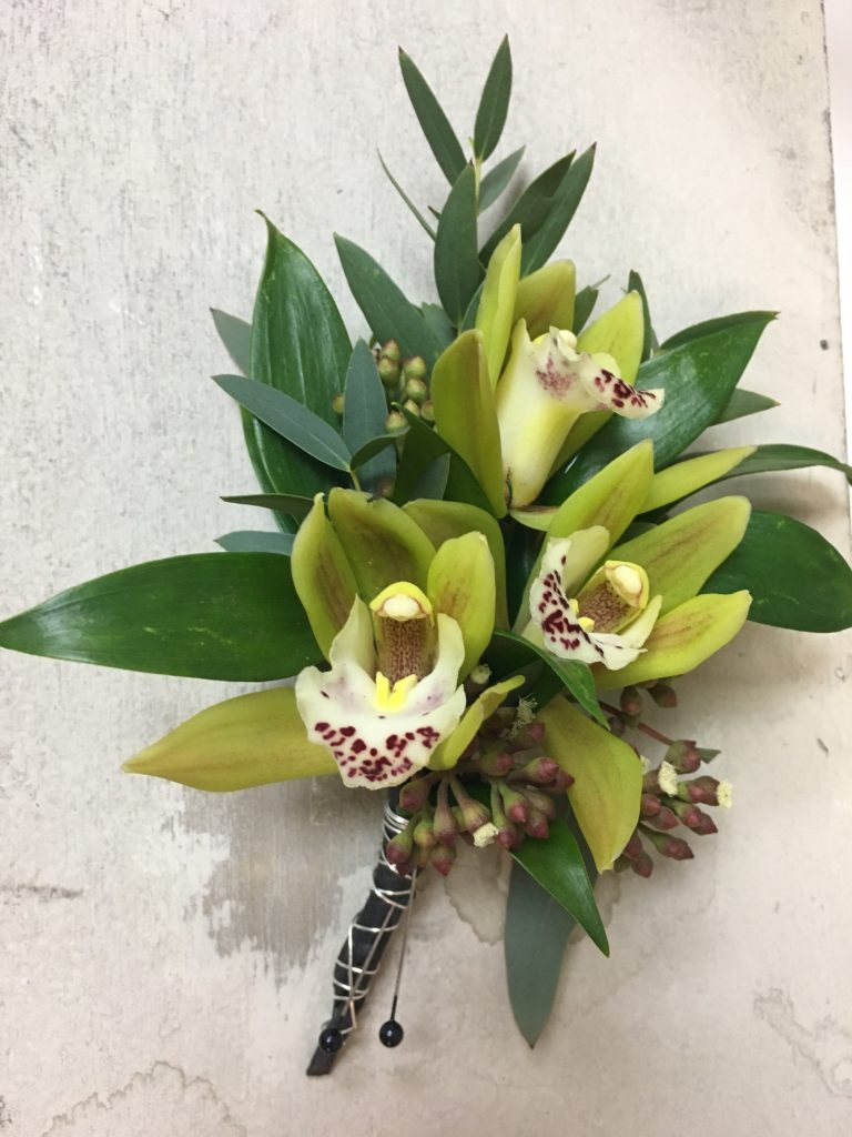 Green Cymbidium Orchid Corsage 